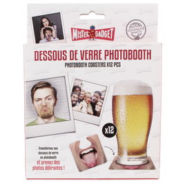 Mister Gadget Juego De 12 Posavasos Cómicos Con Muesca Para Encajar Vaso Colección Jeux Alcohol 9x9 cm