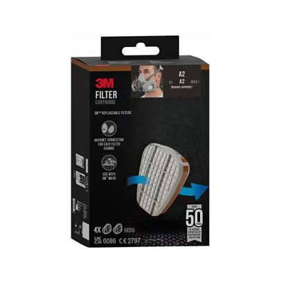 3M 6055 Cartucho de repuesto A2, 4 pares