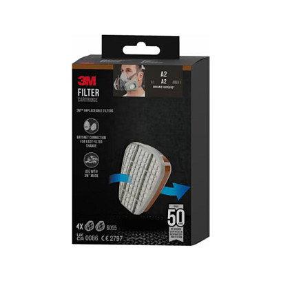 3M 6055 Cartucho de repuesto A2, 4 pares