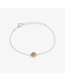 Radiant Pulsera Silver Piedra Rosa ROSETONES de 19cm