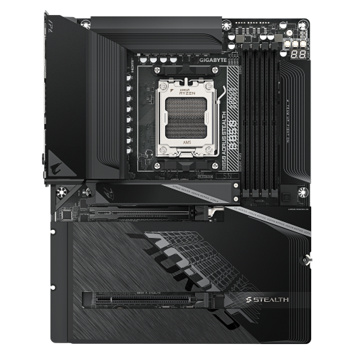 Gigabyte B850 Aorus Stealth AM5 Placa Base ATX - AMD Ryzen 7000/8000/9000, DDR5 8200MHz (OC), 4x M.2, Wi-Fi 7, 5GbE LAN, USB 3.2 Gen 2, HDMI 2.1 - Ref: 9MB85STL-00-G10