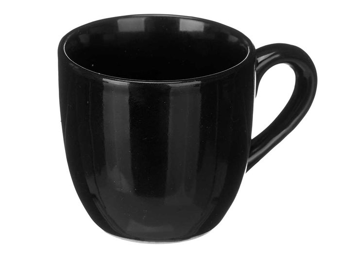 Vessia Taza Cafe Con Leche Negro 210 ml Ceramica Loza 11x8x8cm (Set de 24)