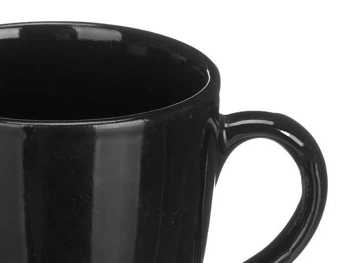 Vessia Taza Cafe Con Leche Negro 210 ml Ceramica Loza 11x8x8cm (Set de 24)