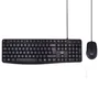 Ewent EW3007 - Teclado con Ratón USB con Cable para Oficina, Interruptor de Membrana, Diseño QWERTY Portugués, Teclado Completo 104 Teclas, Color Negro