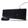Ewent EW3007 - Teclado con Ratón USB con Cable para Oficina, Interruptor de Membrana, Diseño QWERTY Portugués, Teclado Completo 104 Teclas, Color Negro