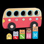 Goula Juego Educativo 1 to 5 Bus de Madera con 5 Animales para Colocar - Juguete para Niños +18 Meses