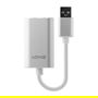 LINDY Adaptador de Audio USB a 3.5 mm, USB Tipo A, Aluminio y Plástico, Plata y Blanco, 42926