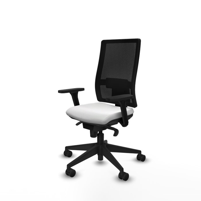 PIQUERAS Y CRESPO Silla de oficina Horna con mecanismo Sincro, Blanco y Negro