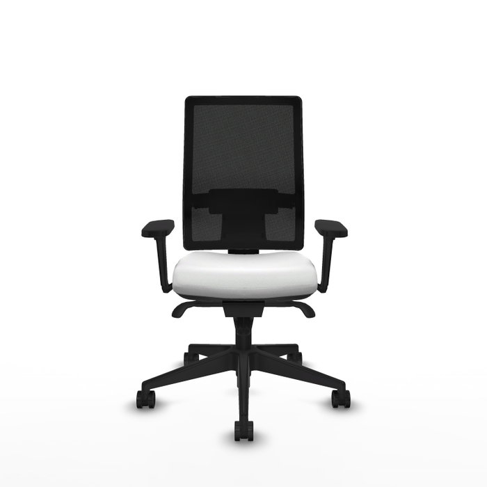 PIQUERAS Y CRESPO Silla de oficina Horna con mecanismo Sincro, Blanco y Negro
