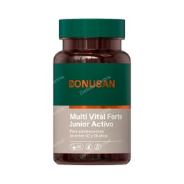 Bonusan Multi Vital Forte Junior Activo 60 Cápsulas - Complemento Alimenticio para Adolescentes con Vitaminas y Minerales en Forma Activa