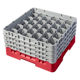 CAMBRO Cesta de lavado 30 comp. 4 alturas Rojo