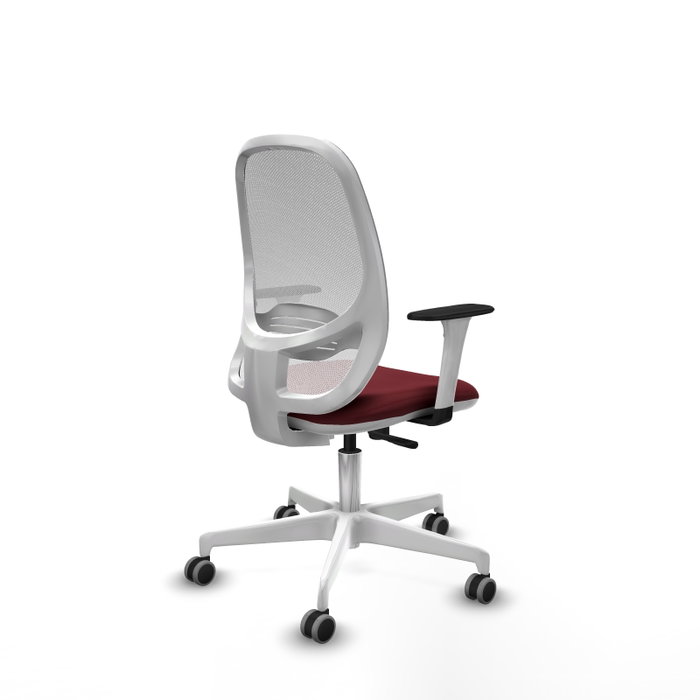 PIQUERAS Y CRESPO Silla de oficina Cilanco con mecanismo Sincro, Granate y Blanco