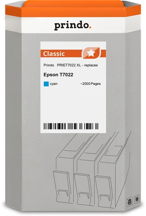 Prindo PRIET7022 Classic XL Cartucho de tinta cian Prindo PRIET7022 Classic XL Cartucho de tinta cian