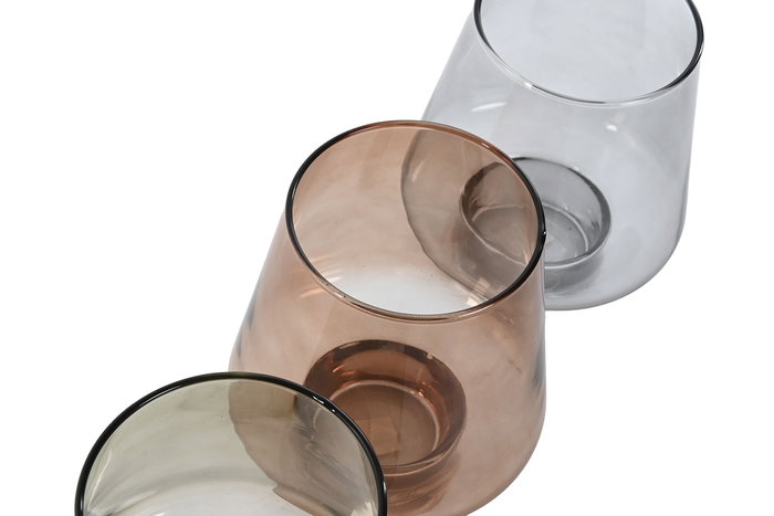 DKD Home Decor Jarron Moderno Verde Ambar 14.5 x 18 x 14.5 cm (3 Unidades)