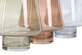 DKD Home Decor Jarron Moderno Verde Ambar 14.5 x 18 x 14.5 cm (3 Unidades)