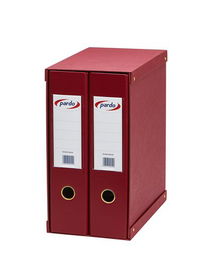 Modulo Archivadores Palanca Pardo Forrado Pvc 2 Uds.Fº 2 An.Mixtas 70Mm Rojo