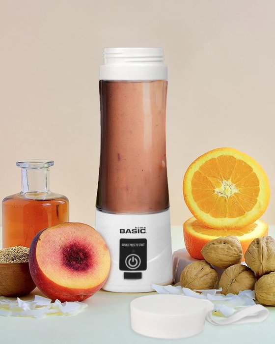 Inde Batidora de Vaso Portátil Recargable Basic Home, Capacidad 380 ml, 24 x 7.5 cm (6 Unidades)