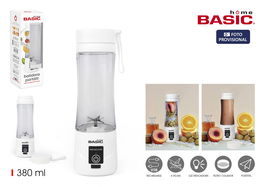 Inde Batidora de Vaso Portátil Recargable Basic Home, Capacidad 380 ml, 24 x 7.5 cm (6 Unidades)