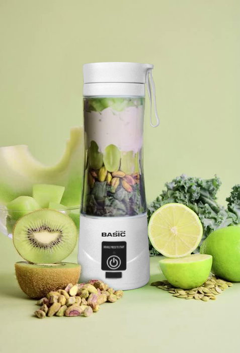 Inde Batidora de Vaso Portátil Recargable Basic Home, Capacidad 380 ml, 24 x 7.5 cm (6 Unidades)