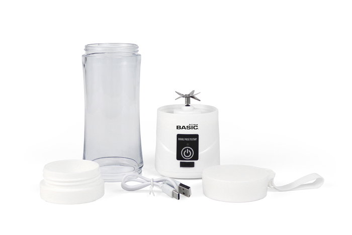 Inde Batidora de Vaso Portátil Recargable Basic Home, Capacidad 380 ml, 24 x 7.5 cm (6 Unidades)