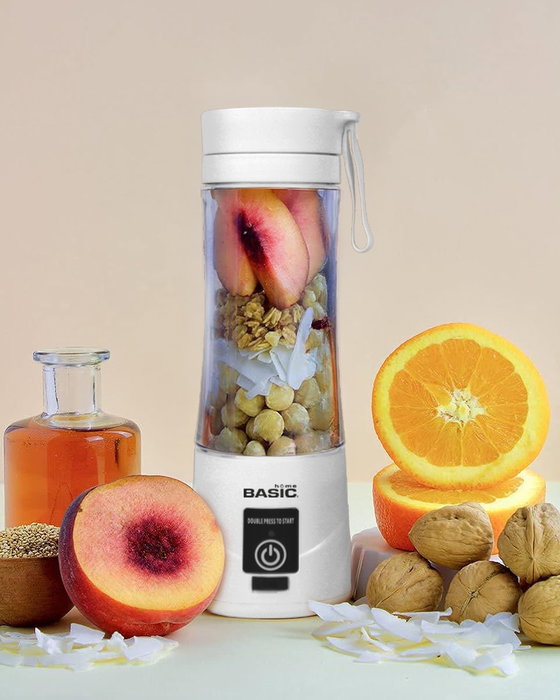 Inde Batidora de Vaso Portátil Recargable Basic Home, Capacidad 380 ml, 24 x 7.5 cm (6 Unidades)