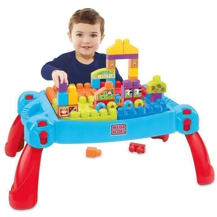 Mega Bloks Mesa 3 en 1 First Builders para Construcción con Almacenamiento y Transporte