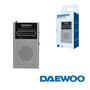 DAEWOO Radio AM/FM Portátil con Altavoz, Incluye Auriculares, Color Plata