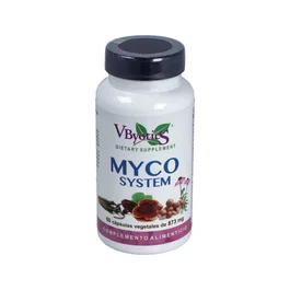 VBYOTICS Myco System 60 Cápsulas - Suplemento para el Sistema Inmunitario con Hongos (Agaricus, Reishi, Cordyceps), Plantas y Minerales