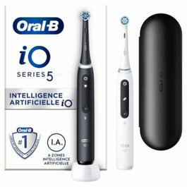 Oral-B iO 5 Pack de 2, cepillos de dientes eléctricos en blanco y negro