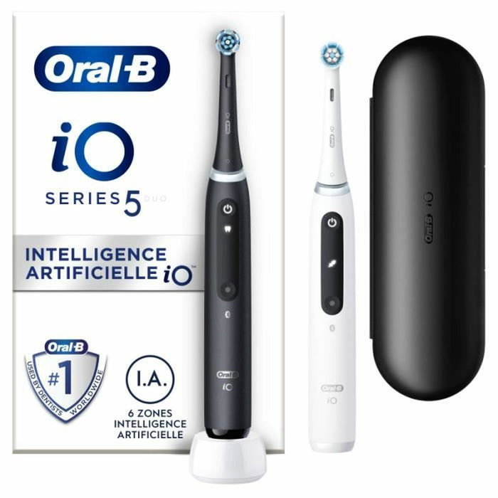 Oral-B iO 5 Pack de 2, cepillos de dientes eléctricos en blanco y negro Oral-B iO 5 Pack de 2, cepillos de dientes eléctricos en blanco y negro