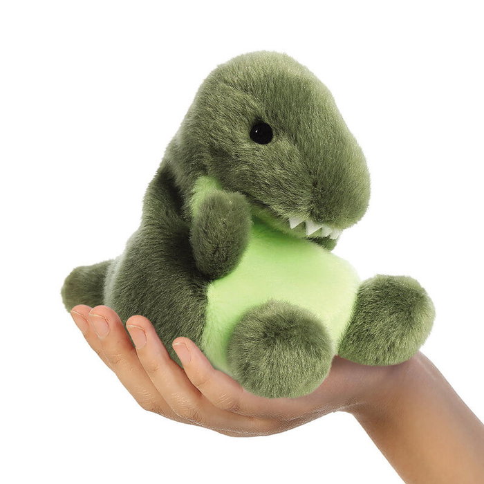 Palm Pals Peluche T-Rex Dinosaurio de Tela Suave, 13 cm, Juguete de Colección con Certificado CE, Fabricado por APEX D. NAWALRAI S.L.