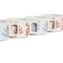 DKD Home Decor Set de Café Coral 4 Piezas de Dolomita y Metal