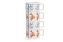 DKD Home Decor Coral 22 Set de 4 Vasos de Dolomita y Metal Azul Fucsia 11x11x27 cm Capacidad 260 ml