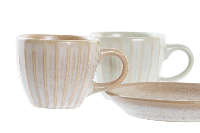 DKD Home Decor Conjunto de taza y platillo de Gres Greature 1, 90ml, Surtido de 2 unidades DKD Home Decor Conjunto de taza y platillo de Gres Greature 1, 90ml, Surtido de 2 unidades