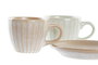 DKD Home Decor Conjunto de taza y platillo de Gres Greature 1, 90ml, Surtido de 2 unidades