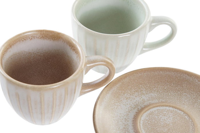 DKD Home Decor Conjunto de taza y platillo de Gres Greature 1, 90ml, Surtido de 2 unidades DKD Home Decor Conjunto de taza y platillo de Gres Greature 1, 90ml, Surtido de 2 unidades