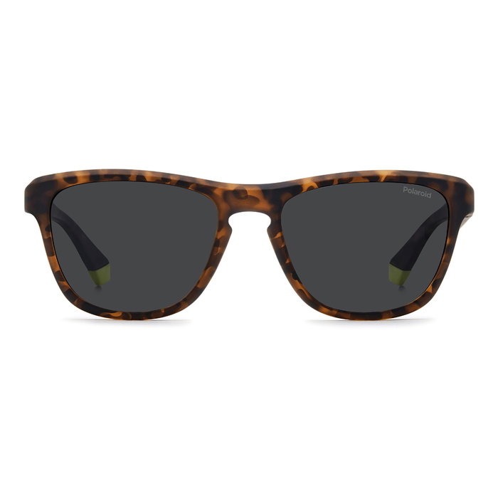 Polaroid PLD-2168-S-B0Q Gafas de sol para hombre con lentes grises y montura marrón