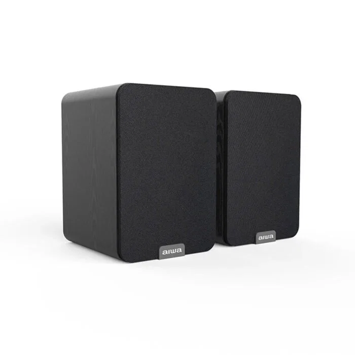 Aiwa ASP-A200 Altavoces Estéreo 2.0 Inalámbricos con Bluetooth 5.0, 25W RMS, para Mesa, Rango de Frecuencia 40-20000 Hz, Color Negro