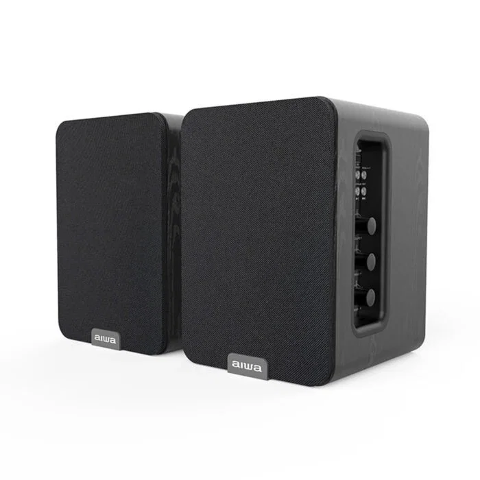 Aiwa ASP-A200 Altavoces Estéreo 2.0 Inalámbricos con Bluetooth 5.0, 25W RMS, para Mesa, Rango de Frecuencia 40-20000 Hz, Color Negro