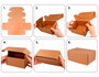 Innspiro Pack de 25 cajas de cartón Kraft automontables 187x137x84mm