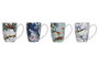 DKD Home Decor Taza Porcelana Tropical Multicolor 400ml 8.2 x 10.6 x 12 cm (12 Unidades)