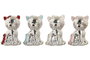 DKD Home Decor Figura de Gato Plateado en Resina y Acrílico (Surtido de 4 colores)