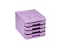 Faibo Fichero de sobremesa con 4 cajones violeta pastel