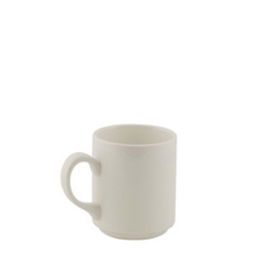 SUMMA MODERN Taza Mug Apilable 32 cl (320 ml) - Vajilla Blanca, 9.5 cm Alto, 8 cm Diametro, Apta Lavavajillas y Microondas (Set de 6)