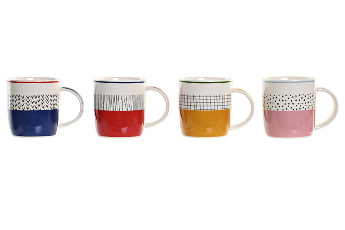 DKD Home Decor Taza Azul Rojo Porcelana New Bone 365ml Apta Microondas Lavavajillas Pack 12 Unidades 11.5 x 8.3 x 9.5 cm DKD Home Decor Taza Azul Rojo Porcelana New Bone 365ml Apta Microondas Lavavajillas Pack 12 Unidades 11.5 x 8.3 x 9.5 cm