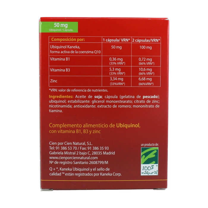 100% Natural Quinol 10 50mg 30 perlas 100% Natural Quinol 10 50mg 30 perlas