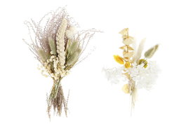 DKD Home Decor Ramo Shabby Amarillo Beige 5 x 23 x 10 cm (6 Unidades) Flor Seca