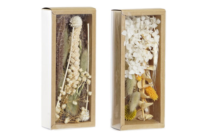 DKD Home Decor Ramo Shabby Amarillo Beige 5 x 23 x 10 cm (6 Unidades) Flor Seca