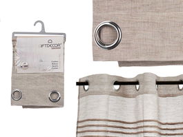 Giftdecor Cortina Rayas Plegadas Marron 140 x 260 cm (Set de 6)