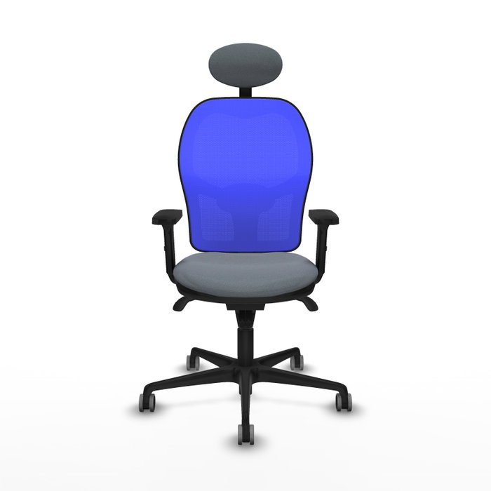 PIQUERAS Y CRESPO Silla de oficina Jorquera con mecanismo sincro, tela gris y malla azul
